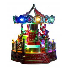 Χριστουγεννιάτικο Διακοσμητικό Καρουζέλ Κόκκινο με LED (22cm)